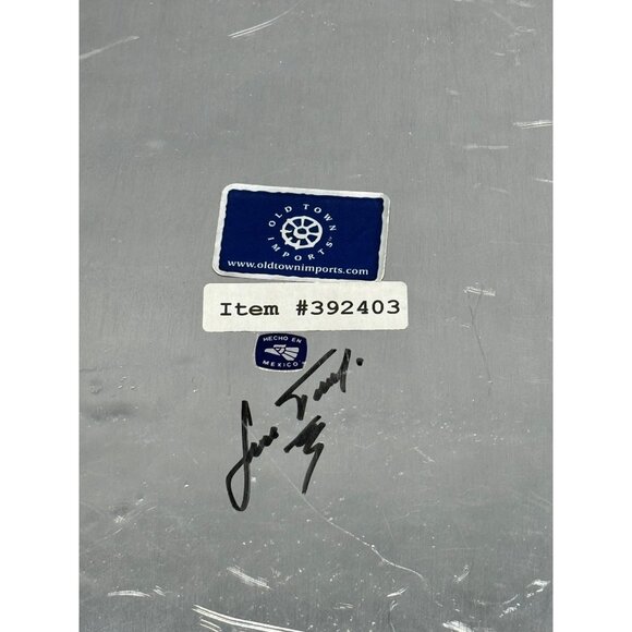 pewter rectangle tray lip old town imports centerpiece made Mexico signed READ - Picture 12 of 12